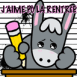 Petit �ne gris "J'aime p� la rentr�e"