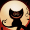 Chat rigolo � la pleine lune